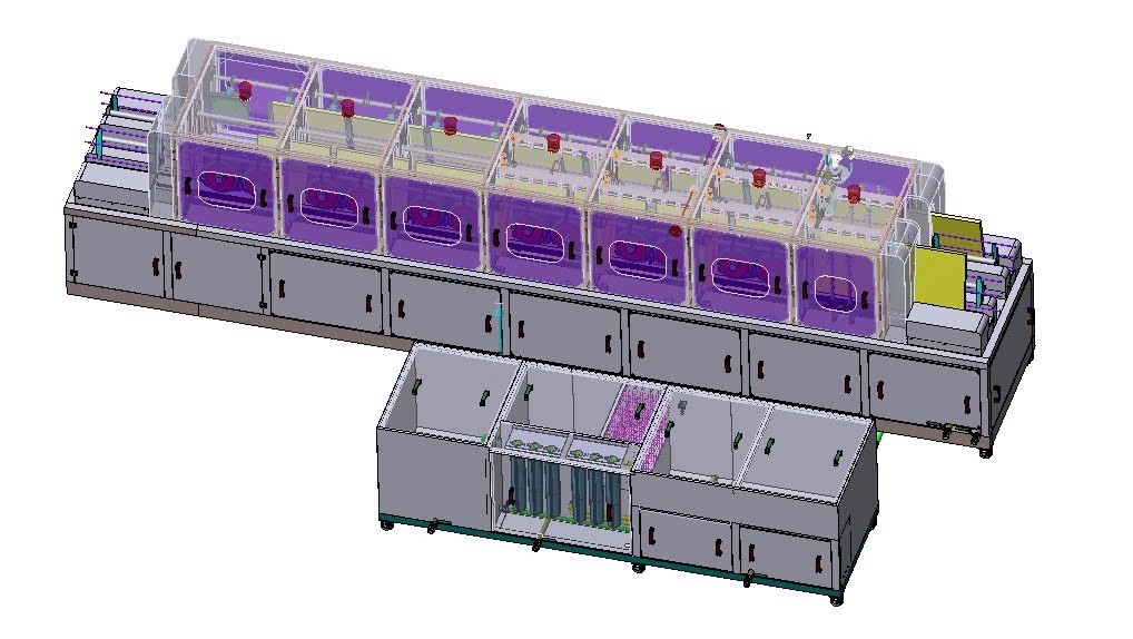 Máy rửa, sấy khô tray tự động